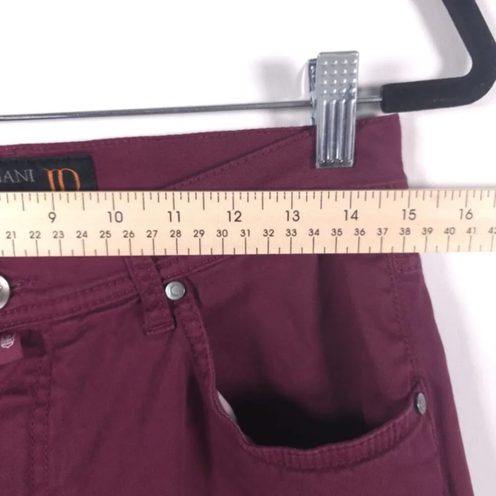 CORNELIANI ID LUXURY DENIM ITALY🇮🇹MADE y5p 7214JT4 00 Pants Burgundy‎ Size 34